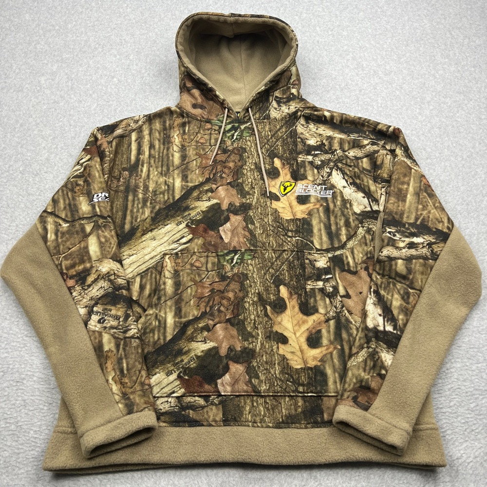 Scent Blocker Hoodie Mens Large‎ Brown Camouflage Dream Season Fleece DSFH Camo